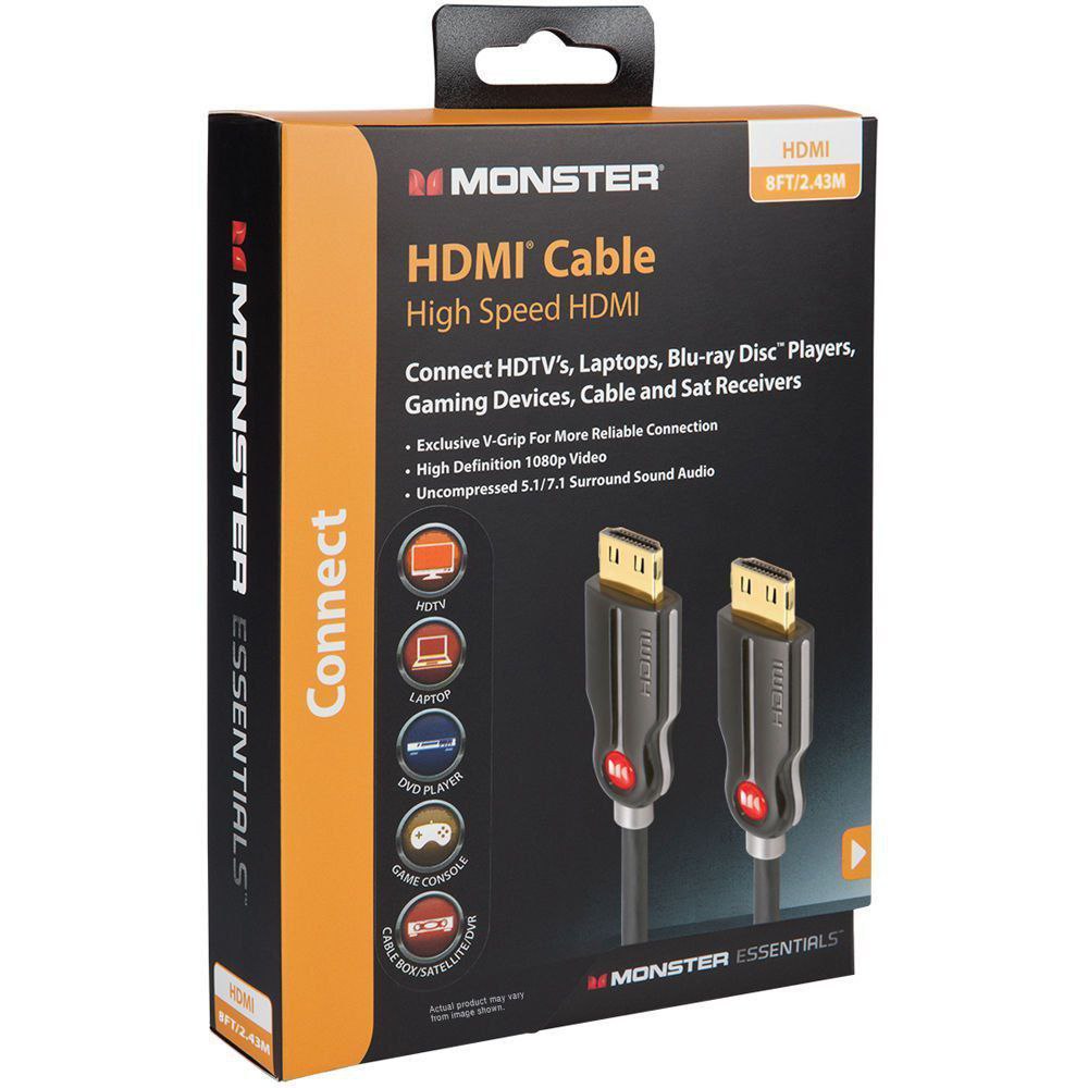 کابل HDMI  اصلی  برند Monster نرخ رفرش ریت 120Hz طول 1.5m  فوق العاده ضخیم  بدون تاخیر و لگ
