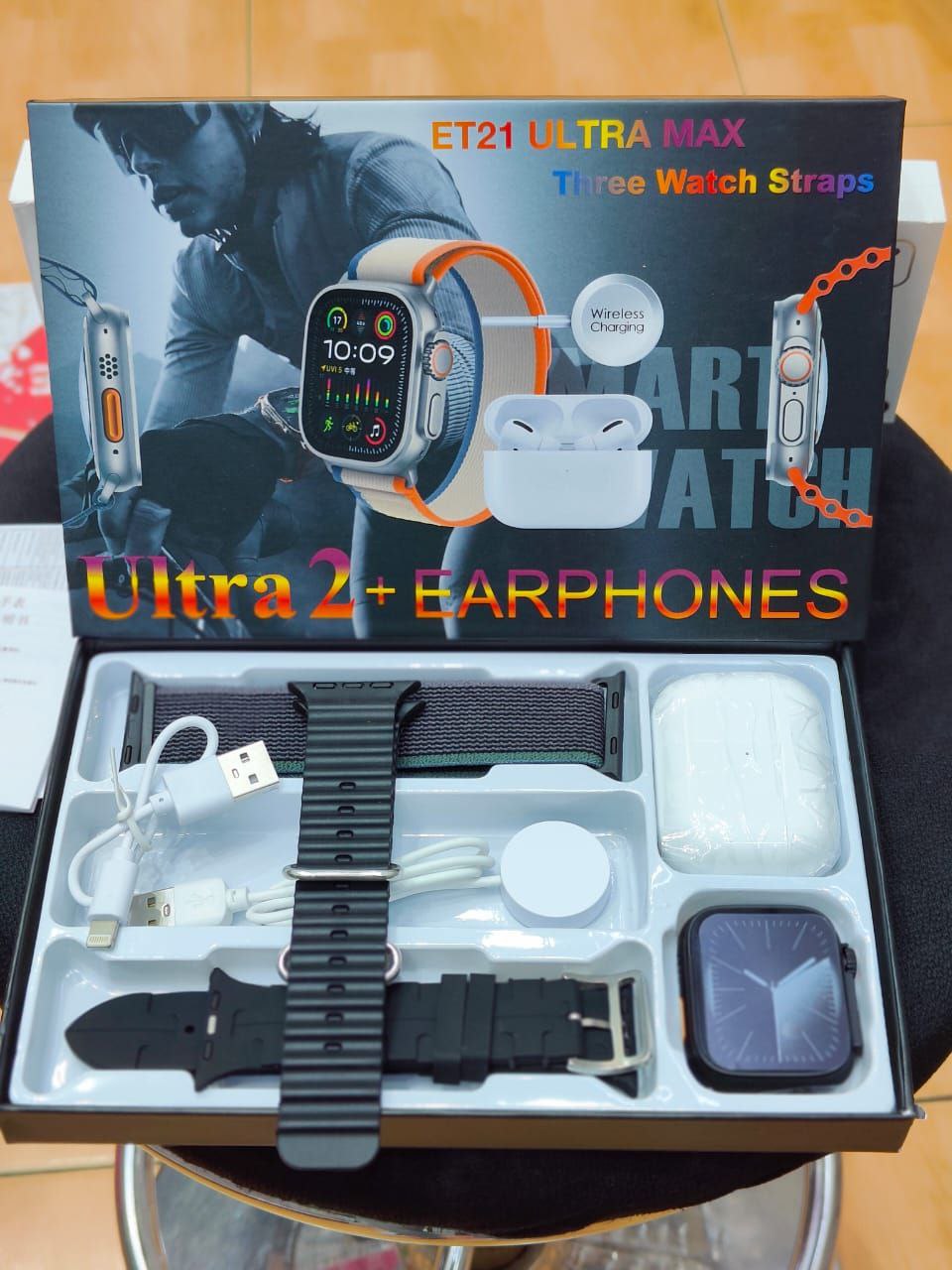 پک هدیه ساعت هوشمند و ایرپاد ET21 ultra max