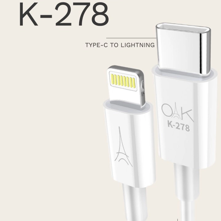 کابل تایپ سی به لایتنینگ مدل 278 OAK