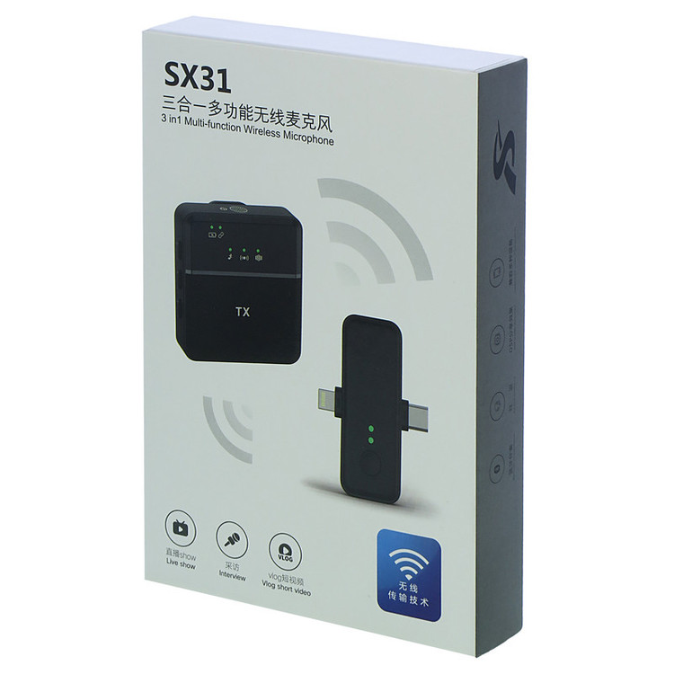 میکروفن یقه ای مدل SX31 dual 3in1 Multi-Function