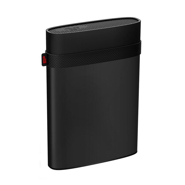 هارد اکسترنال قابل حمل برند سیلیکون پاور با ظرفیت 1 ترابایت، مدل Armor A85، ، مقاوم در برابر ضربه، آب و غبار، سازگار با موبایل، تبلت، دوربین، Windows ،Linux و MacOS، دارای رابط USB 3.0، سرعت انتقال دادهها در حالت USB 3.0 با گاراتی فعال 3 ساله متین