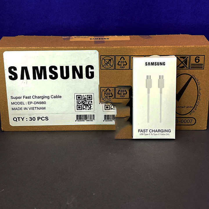کابل شارژ اصلی سامسونگ S23 پکدار مشکی