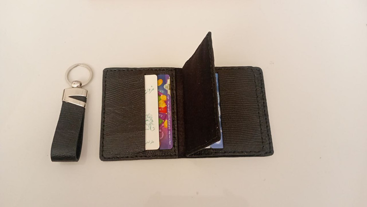 ست جاکارتی و جاسوییچی چرم طبیعی