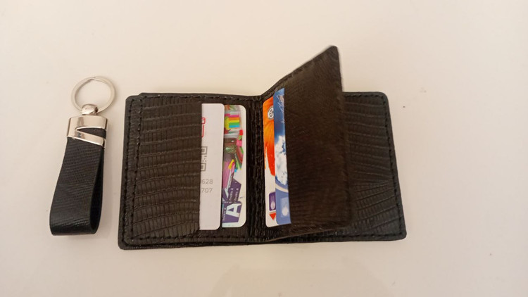 ست جاکارتی و جاسوییچی چرم طبیعی