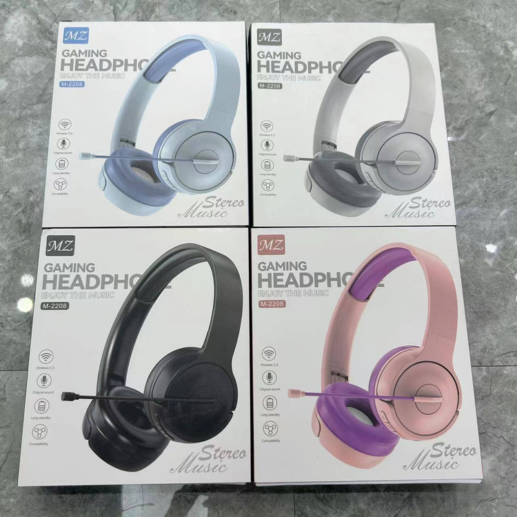 🎧 هدست گیمینگ بلوتوثی MZ مدل M-2208 | صدای استریو با طراحی حرفهای