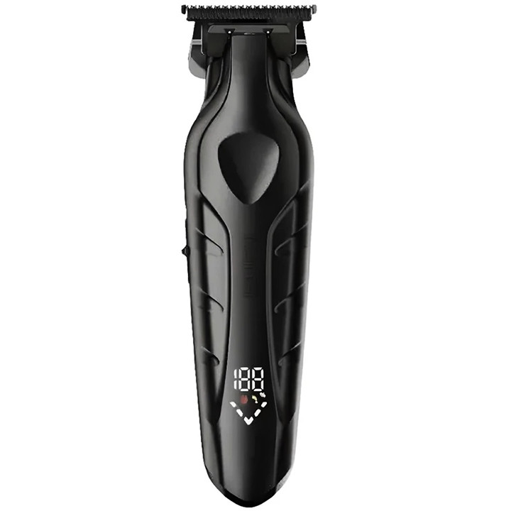 ماشین اصلاح موی سر و صورت کیمی مدل KM-2269 با تیغه کربن استیل موتور 7000 دور در دقیقه، باتری 2000 میلیآمپر ساعت، نمایشگر شارژ و طراحی ارگونومیک