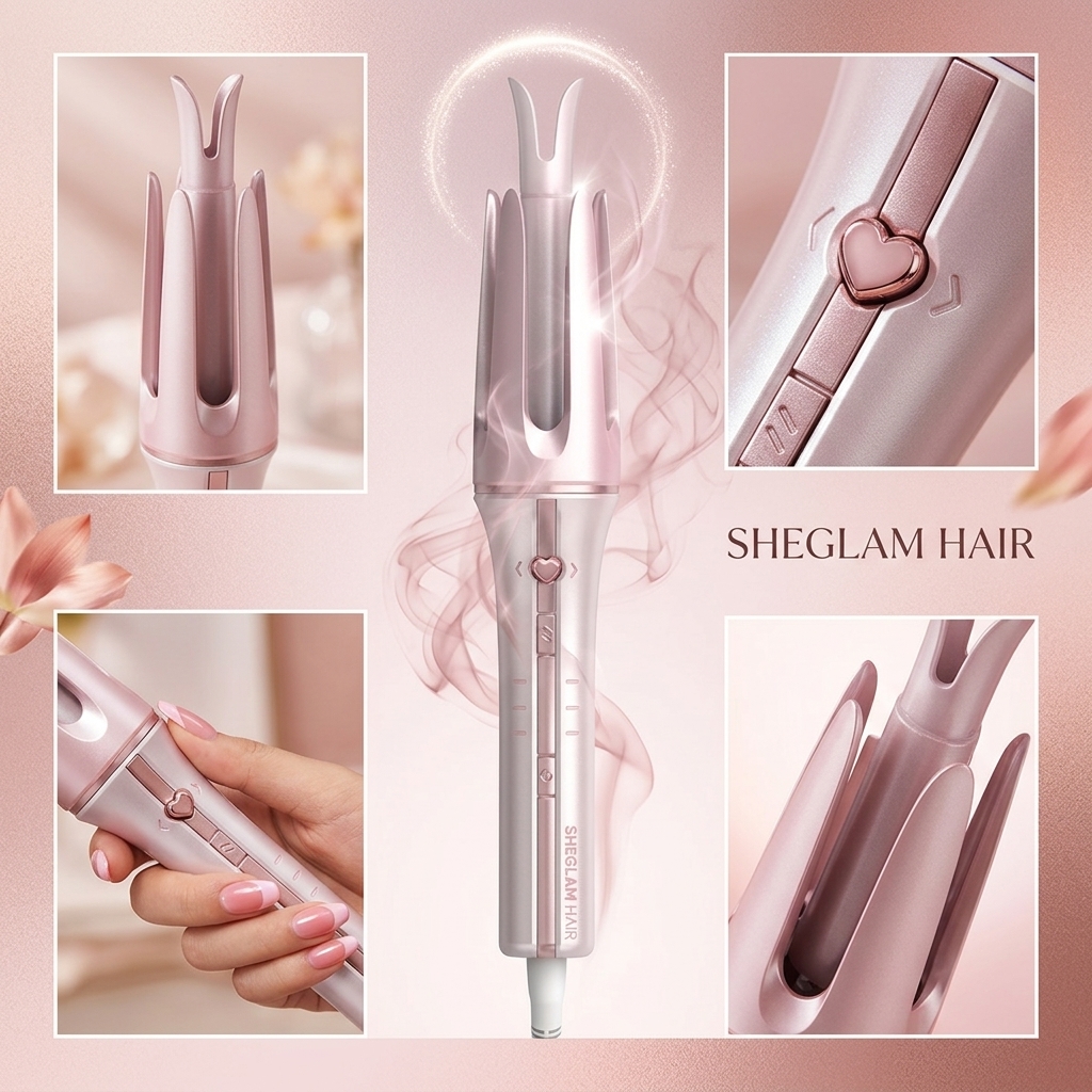 دستگاه فر کننده و کرلی مو صورتی شیگلم (SHEGLAM) اصل – سایز 25 میلی‌متر